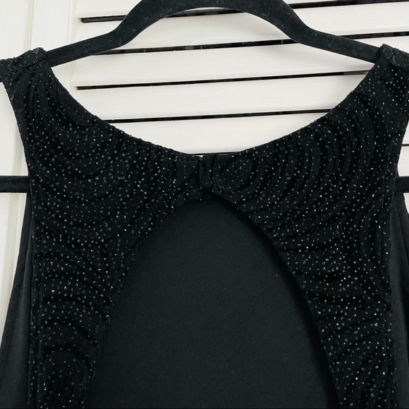 Cache Gorgeous Embellished Sleeveless Black Gown Maxi Dress Size L - Picture 6 of 10